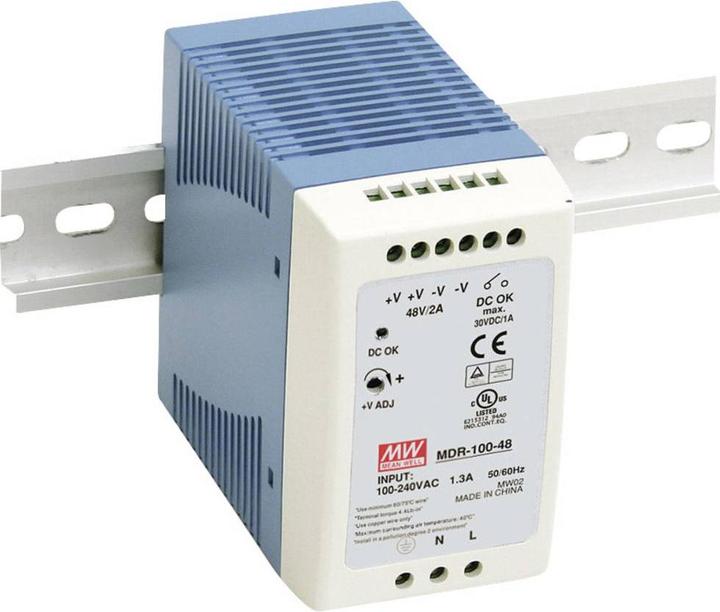 Immagine prodotto MeanWell AC-DC Industrial DIN rail power supply Output 12Vdc at 7.5A plastic case 100W