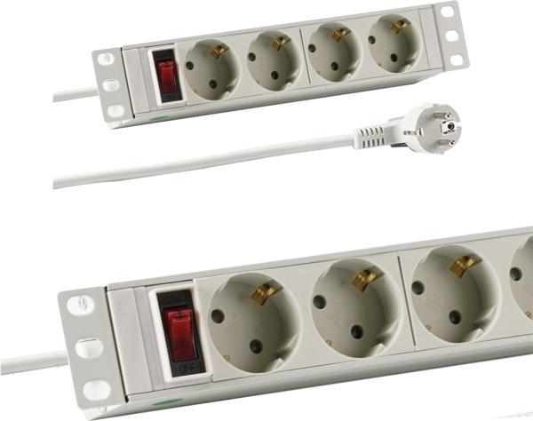 Produktbild EFB Elektronik 1HE Steckdosenleiste 4xCEE 7/3 mit Schalter,Alu (4x, 2 m)