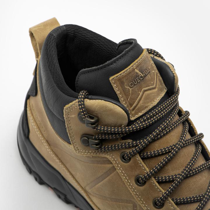 Actual product image Quechua Men's waterproof leather hiking boots - NH500 mid-high beige (43)