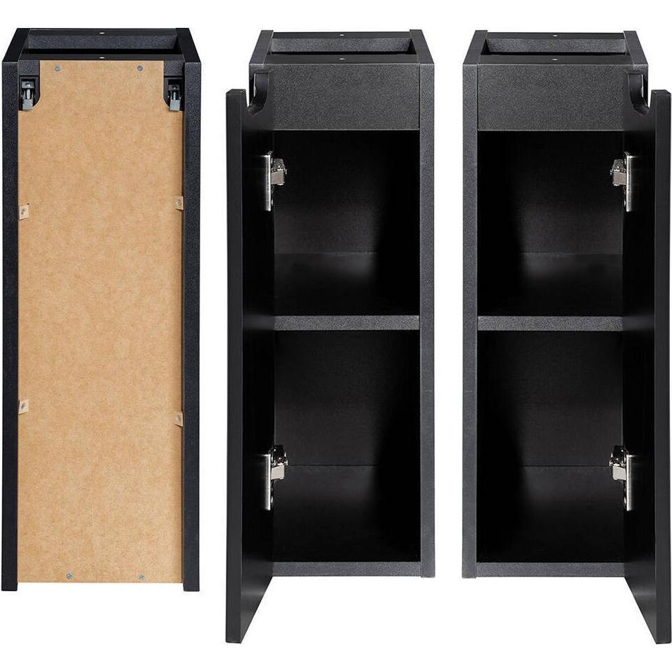 Thumbnail - En.Casa, Badezimmerschrank, Unterschrank Skelbolu 20x60x40 cm Schwarz/Eichenoptik