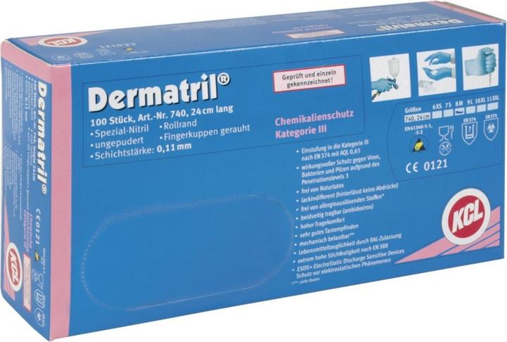 Actual product image KCL Disposable nitrile gloves Dermatril 740 (8)