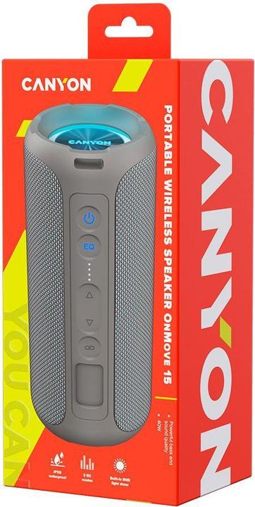 Actual product image Canyon Głośnik mobilny OnMove 15W EQ TWS AUX Szary (6 h)