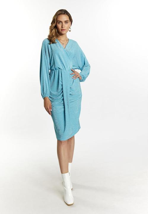 Image du produit Eucaly Robe de soirée brillante à taille élastique et drapée (M)
