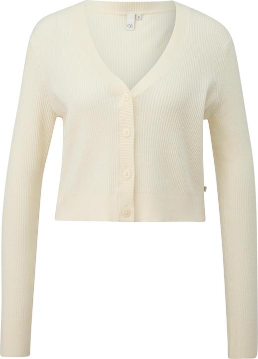 Produktbild s.Oliver Strickjacke Verkürzte Strickjacke mit Rippstruktur (M)