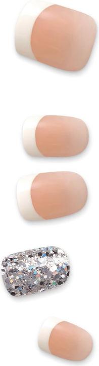 Produktbild KISS Kunstnägel-Set Time Slip 30 Stück (Kunstnägel, Weiss, Transparent)