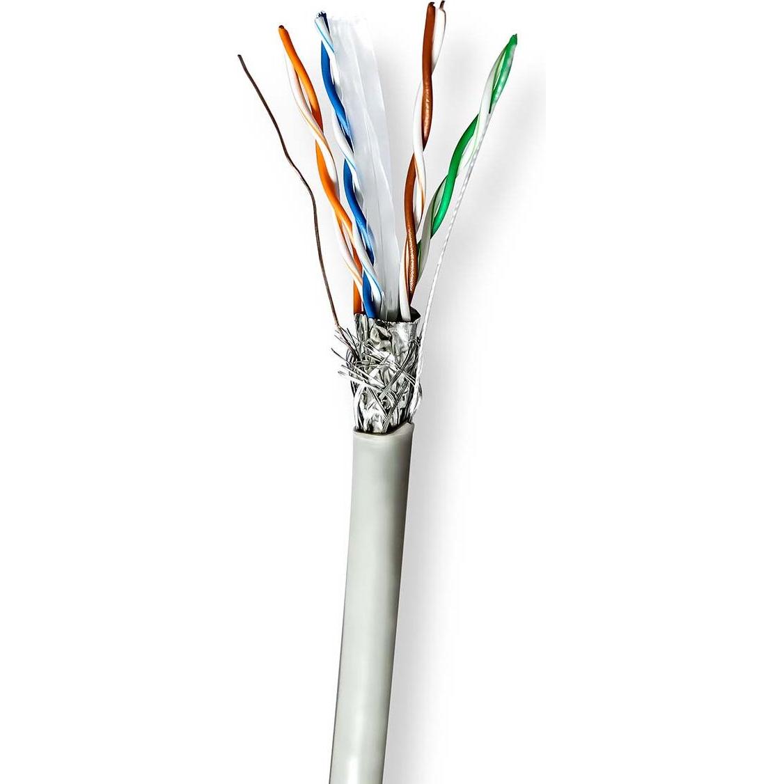 Nedis Netzwerk-Kabel Rollen CAT6 Litzenleitung S/FTP CCA 305.0 m Innenbereich Rund P (S/FTP, CAT6, 305 m), Netzwerkkabel