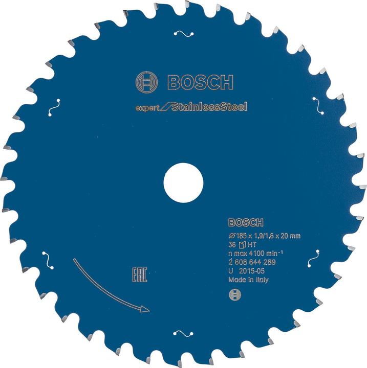 Actual product image Bosch Professional Zubehör Circular saw blade Expert for Stainless Steel, 185 x 20 x 1.9 x 36