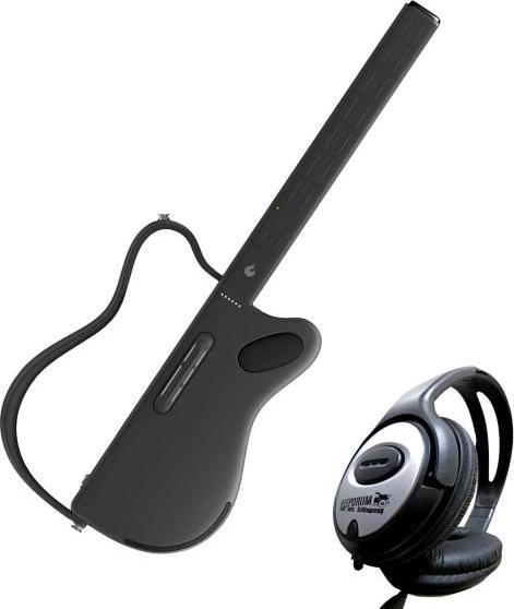 Lava Music Gitarre Genie Smart-Gitarre Schwarz mit Kopfhörer (Acoustic guitar, Plastic)