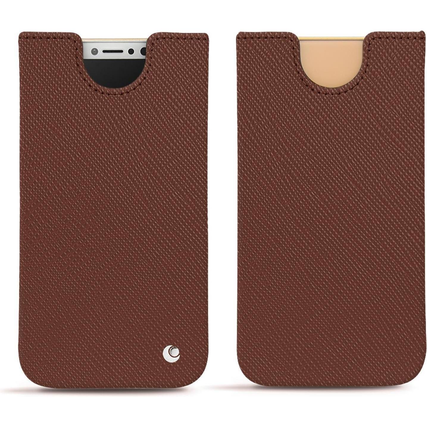 Noreve Lederschutzhülle (Apple iPhone X), Smartphone Hülle, Braun