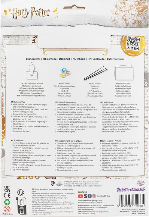 Nährwerte und Zutaten Craft Buddy Harry Potter XL Buddy, Paint By Numbers Kit