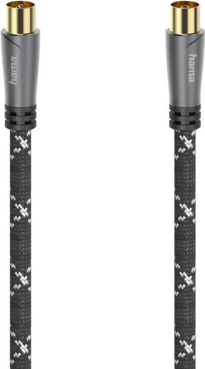 Produktbild Hama Antennen-Kabel, Koax-Stecker - Koax-Kupplung, Metall, verg., 10,0 m, 120 dB (120 dB, Antennenkabel)