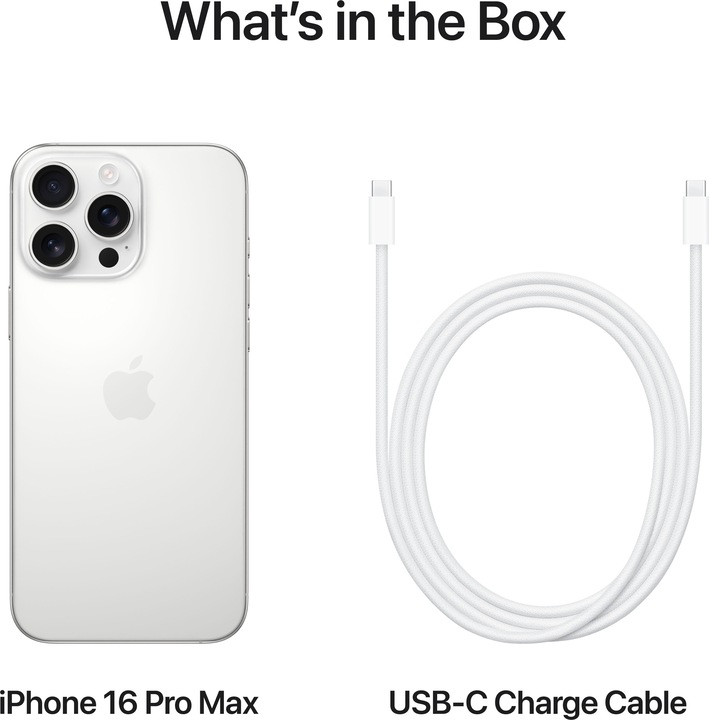 Actual product image Apple iPhone 16 Pro Max (512 GB, White titanium, 6.90", SIM + eSIM, 48 Mpx, 5G)