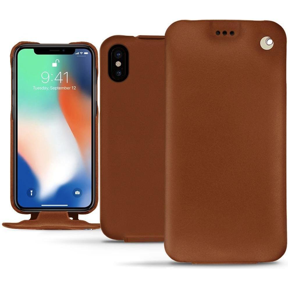 Thumbnail - Noreve Lederschutzhülle vertikal (Apple iPhone XS Max), Smartphone Hülle, Braun