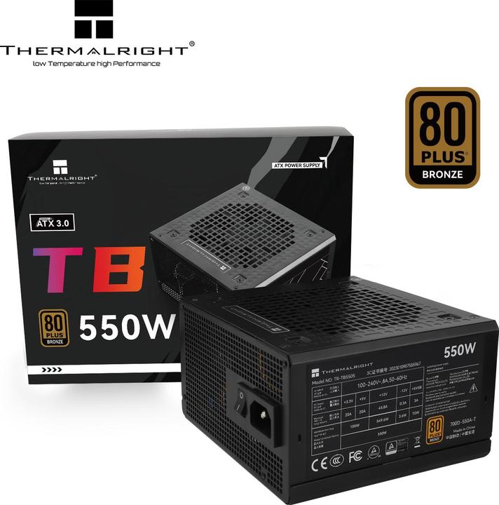 Produktbild Thermalright TR-TB 550S Black - PSU, 80+ Bronze, 550W (550 W)