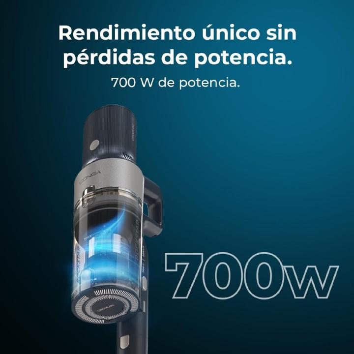 Produktbild Cecotec Drahtloser Staubsauger mit Selbstleerbasis, 220 AW Saugkraft, 90 Min Laufzeit, Anti-Haar-Bürste