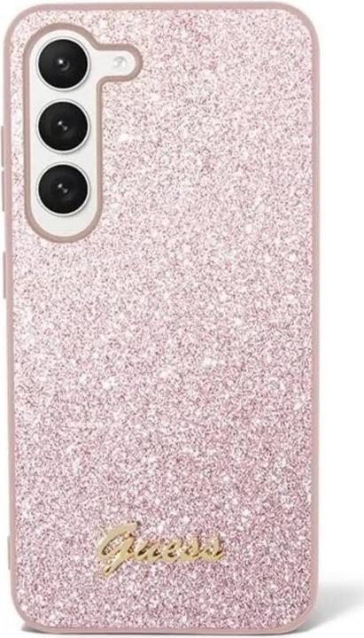 Produktbild Guess Glitter Script Case für Samsung Galaxy S23 - pink (Samsung Galaxy S23)
