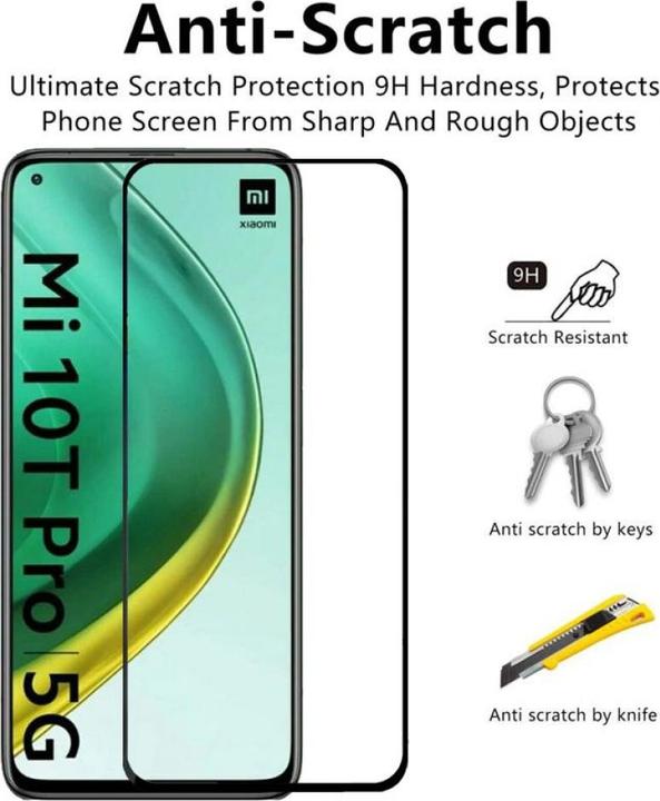 Produktbild Screenguard Xiaomi Mi 10T Pro Full Screen Panzerglas Schutzfolie 2.5D 9H (1 Stück, Xiaomi Mi 10T Pro)