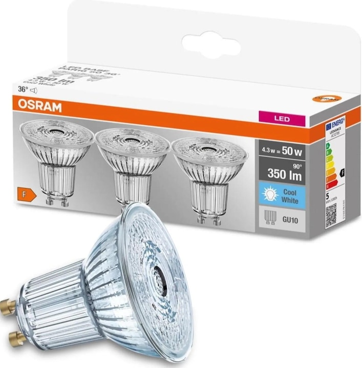 Produktbild Osram Base (GU10, 4.30 W, 350 lm, 3 x, F)