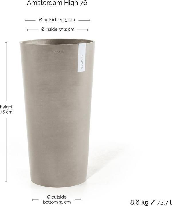 Image du produit Ecopots Amsterdam High (41.50 x 76.80 cm)