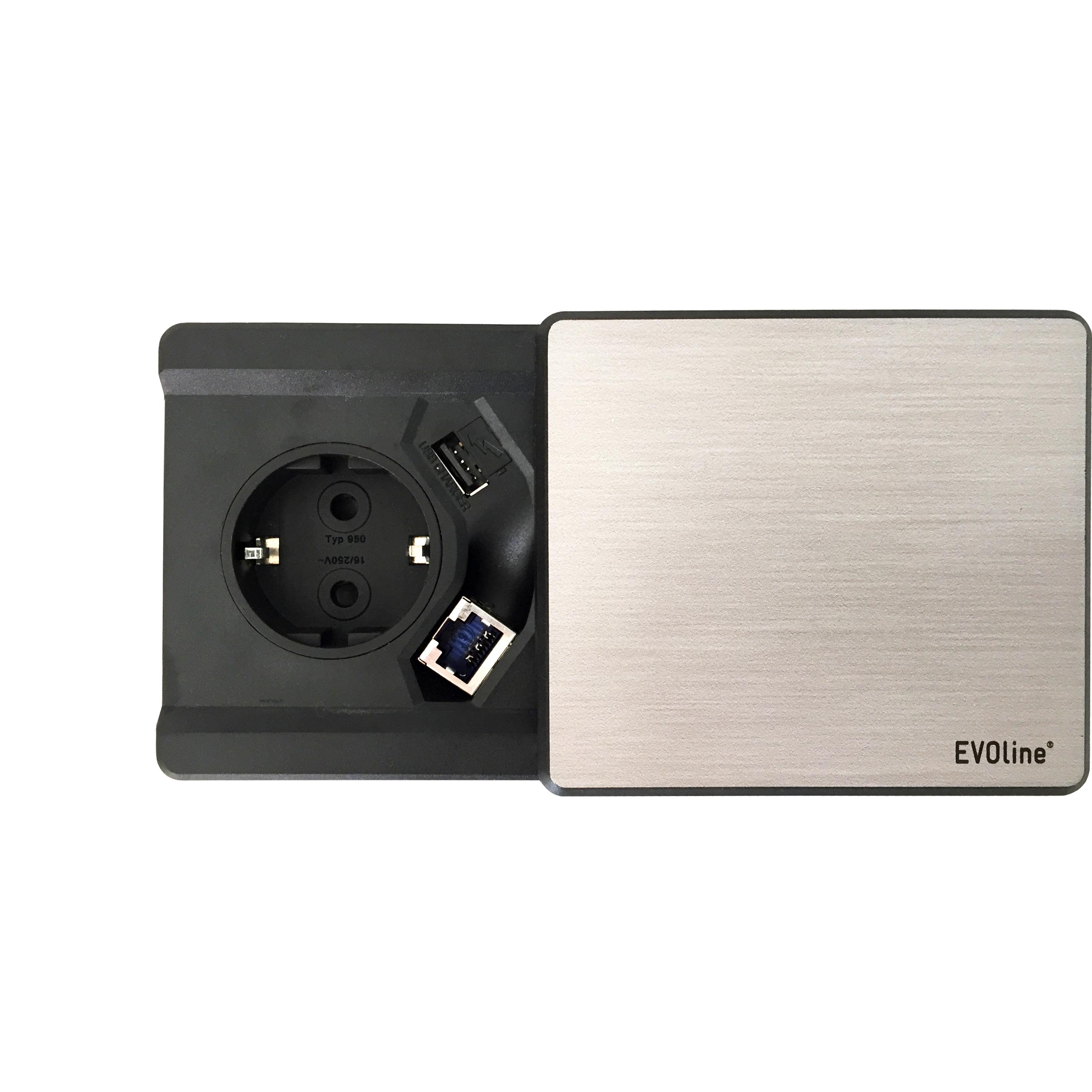 Hammerbacher, Presa di corrente, Elettrificazione 1xPresa VDE/1xRJ45/1xUBS