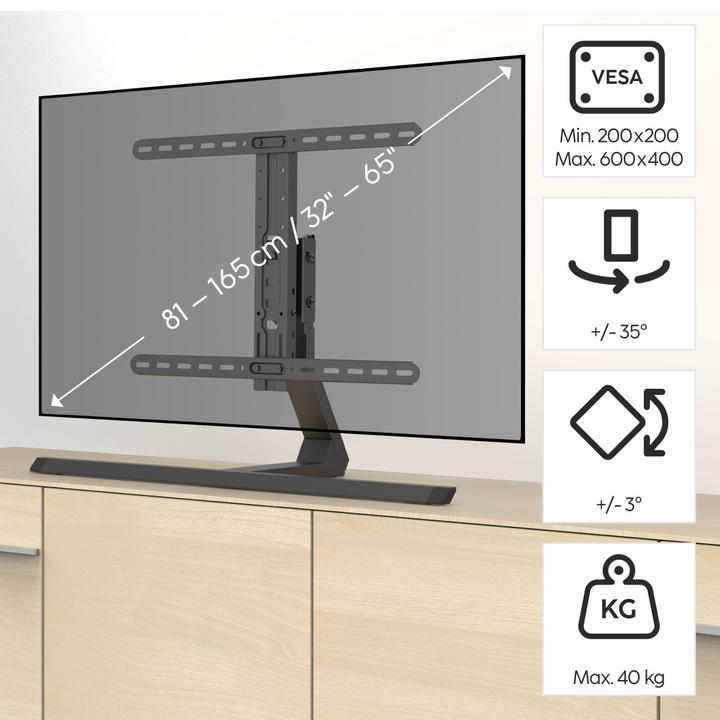 Image du produit Hama Pied TV (Universel, 65", 40 kg)