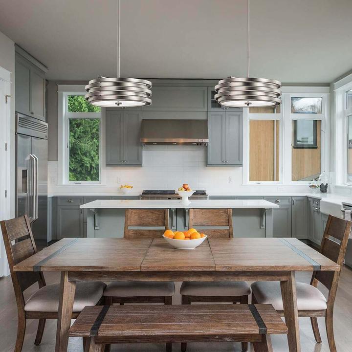 Actual product image Elstead Lighting Roswell pendant light E27 triple 18cm brushed nickel (E27, 1800 lm)