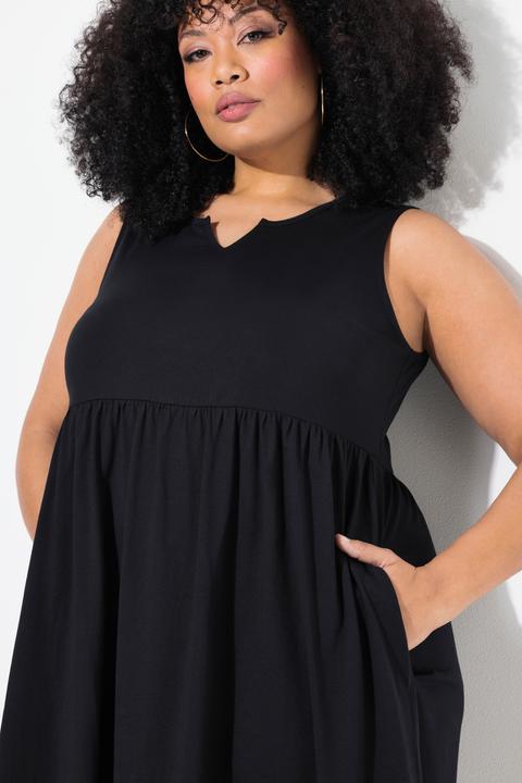 Produktbild Ulla Popken Jerseykleid, A-Linie, Tunika-Ausschnitt, ärmellos (54)
