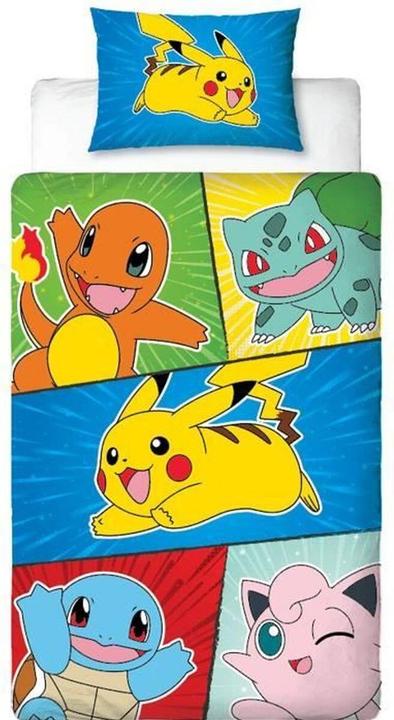 Produktbild Pokémon - Parure de lit en microfibre Pikachu et Starter 1G V (140x200cm + 63x63cm)