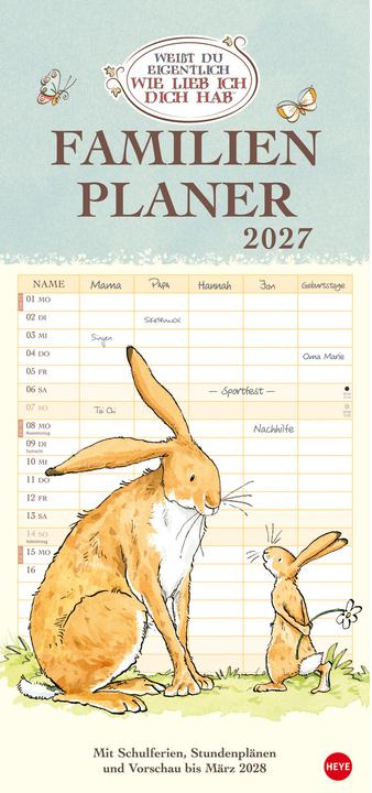 Weisst du eigentlich, wie lieb ich dich hab? Familienplaner 2027