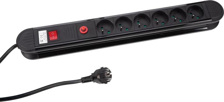 Produktbild Velleman 6-Fach-Steckdosenleiste - Mit überlastschutz - Stecker-Typ E (Französisches System) (6 x, CEE 7/5, 1.50 m)