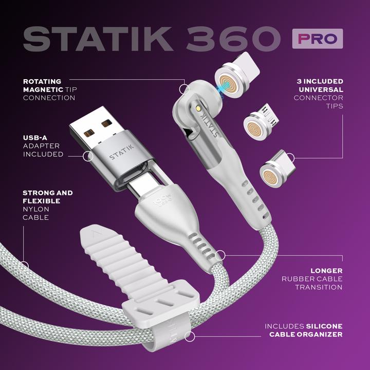 Actual product image Statik 360° Pro drehbares 5-1 Ladekabel 2m (2 m, USB 2.0, 100 W)