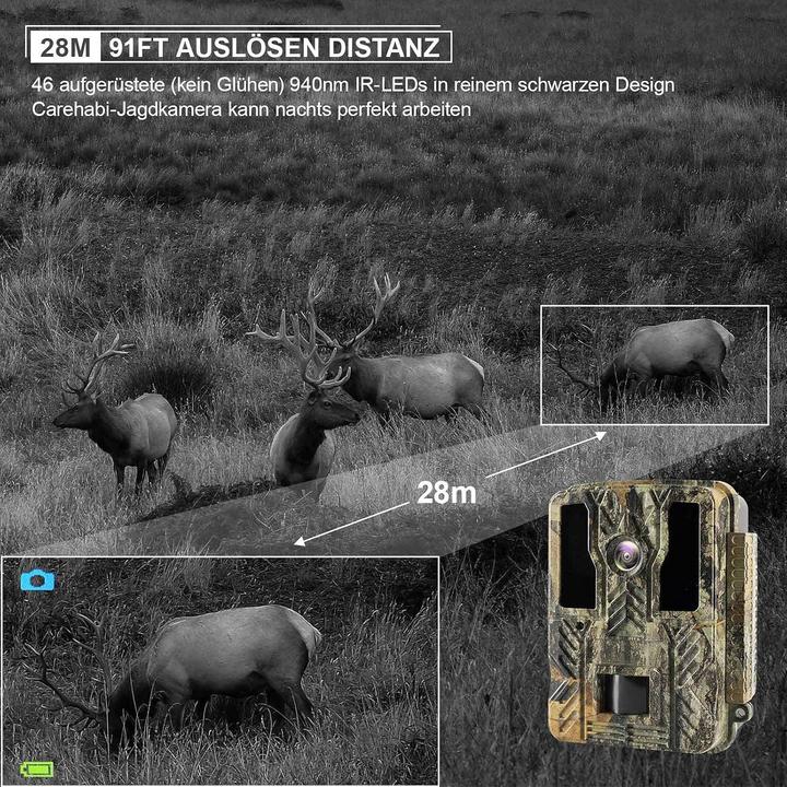 Actual product image Carehabi Wildkamera mit 4K Nachtsicht und IP67 Schutz