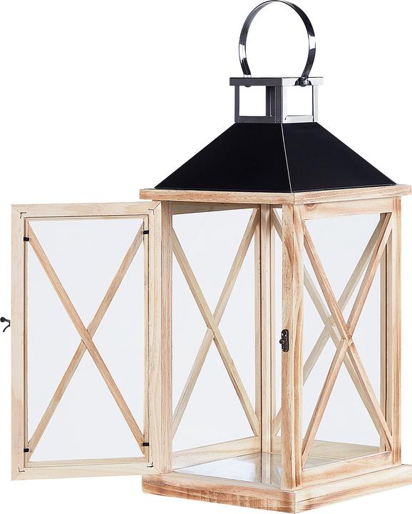 Actual product image Beliani Lantern pine wood brown / black 61 cm TELAGA (1 x)