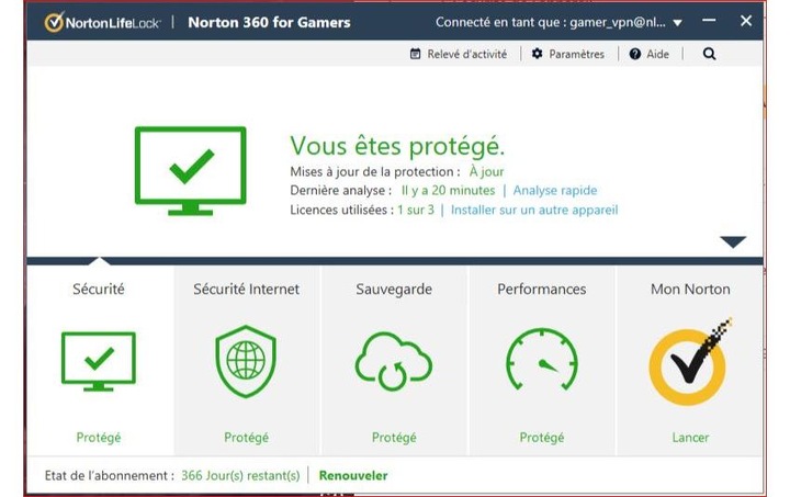 Image du produit Norton 360 Gamer (3 Utilisateur, 12 mois)