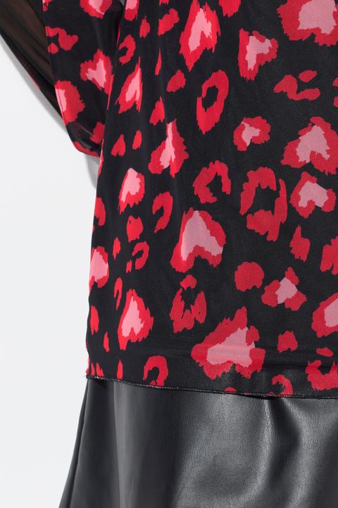 Produktbild Miamoda Meshbluse, Herz-Muster, blickdicht mit Jersey unterlegt (48)