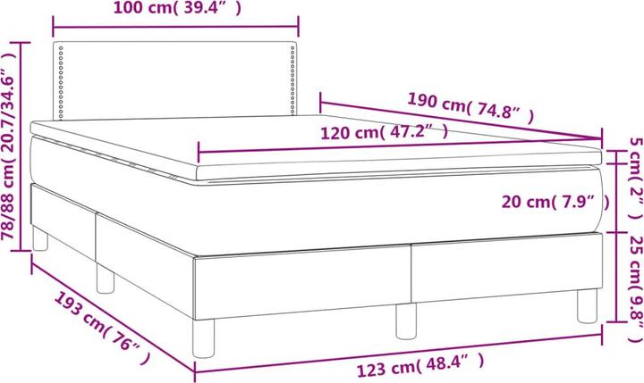 Immagine prodotto vidaXL Boxspringbett (120 x 190 cm)