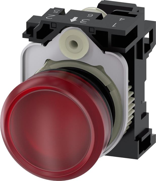 Actual product image Siemens Indicator light complete 1f LED AC rnd high 3SU1103-6AA20-3AA0