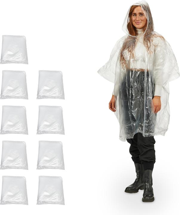 Actual product image Relaxdays Rain Poncho Set of 10 (One size)