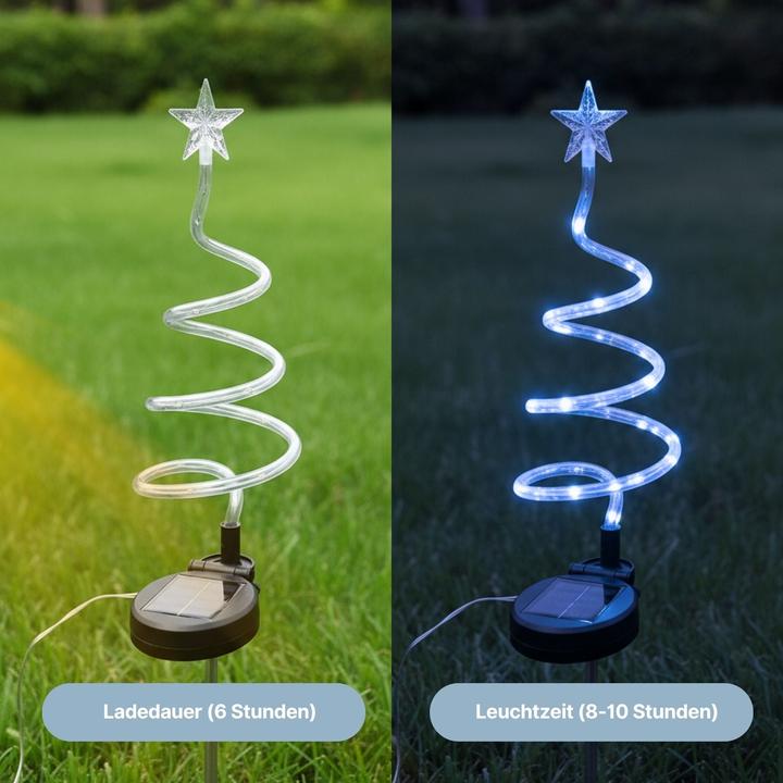 Actual product image Hermex 4er-Set LED Solar-Spiralbaum Lichterkette Weihnachtsdeko Solarleuchte (1.50 m)