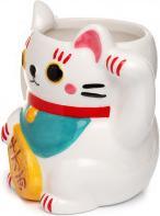 Actual product image Puckator White Maneki Neko Lucky Cat Shaped Cup in Dolomite Ceramics
