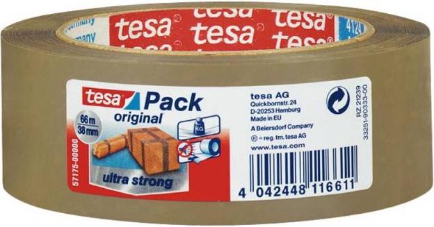 Produktbild tesa tesapack ULTRA STRONG Paketklebeband - PVC Packband für festes Verpacken und sicheres Bündeln (38 mm)