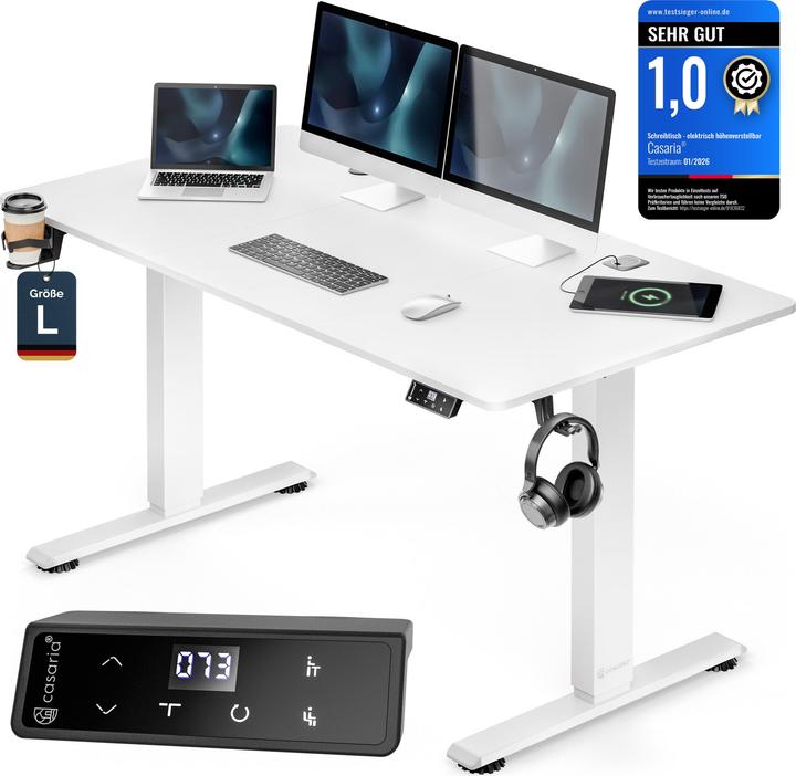 Casaria Höhenverstellbarer Schreibtisch