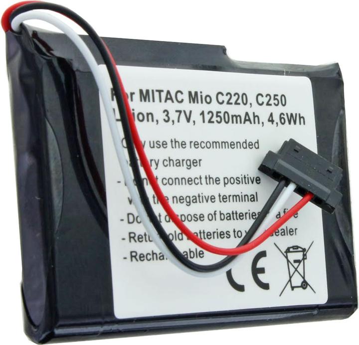 Actual product image AccuCell Battery Mitac Mio C220, C230, C250, PNA3040