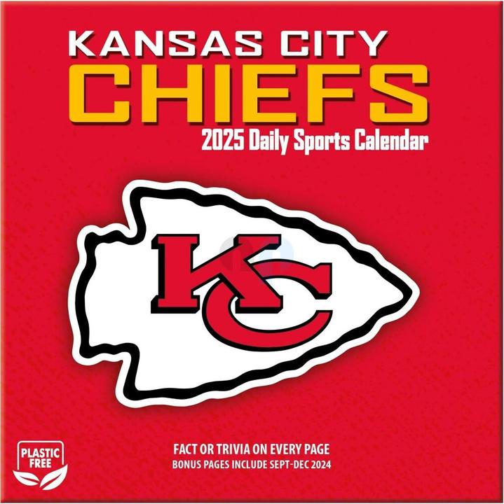 Actual product image NFL - Kansas City Chiefs - Desk Calendar 2025 (Italian, Spanish, English, French, German)