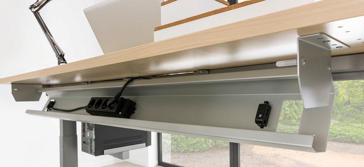 Actual product image Hammerbacher Cable tray graphite foldable 126.2 x 9.3 cm for 160 cm table (126.20 cm)