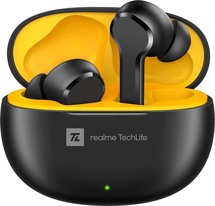 Produktbild realme Buds T100 Bluetooth Kopfhörer Headset mit Ladeetui - Schwarz (Aktive Geräuschunterdrückung, 6 h, Kabelgebunden)