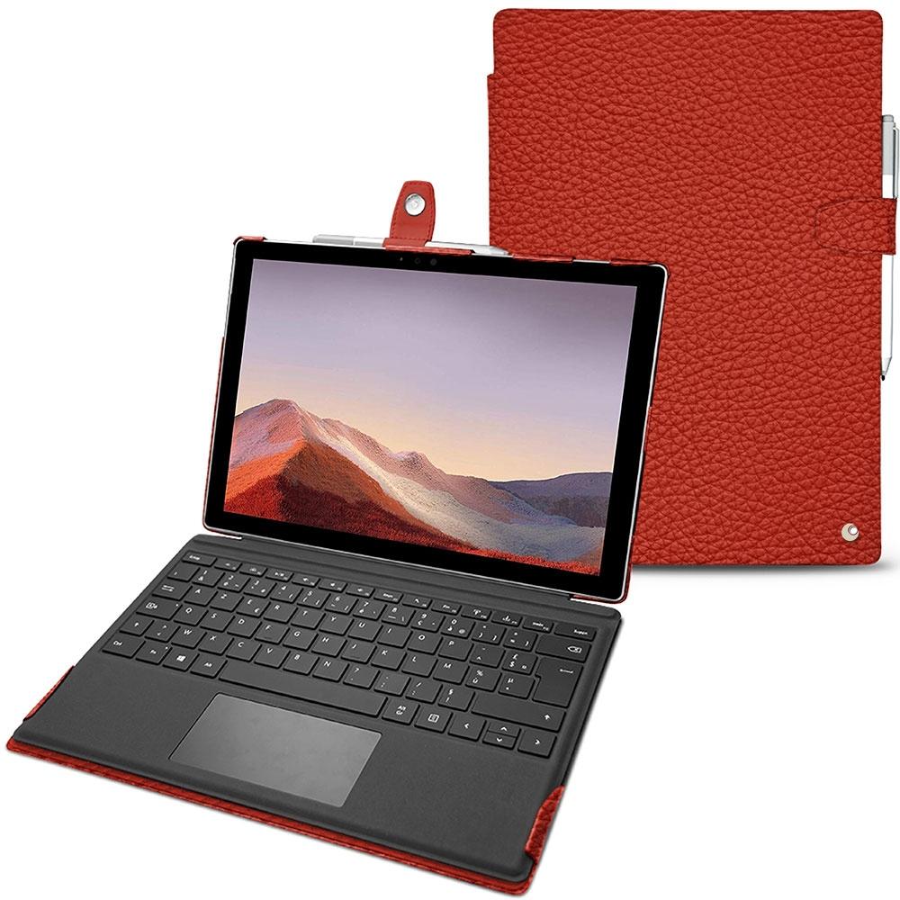 Noreve Lederschutzhülle (Microsoft Surface Pro 7), Tablet Hülle, Orange
