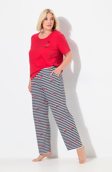 Produktbild Ulla Popken Pyjamahose, uni / Herzen, langes Bein (42, 44)