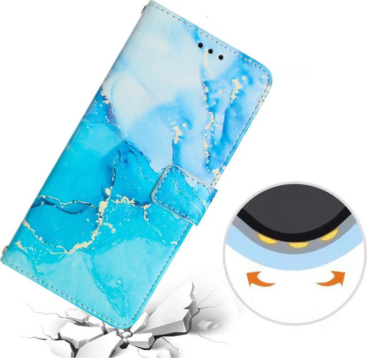 Immagine prodotto Art iPhone 14 Pro Max Custodia a libro con portacarte Marble Blue (Apple iPhone 14 Pro Max)