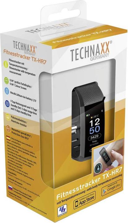Produktbild Technaxx TX-HR7 Fitness-Tracker mit integrierter Pulsfunktion Uni Schwarz (20 mm)